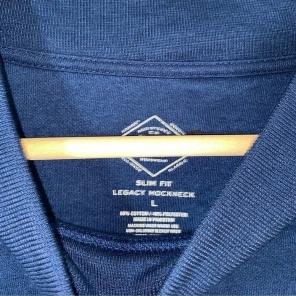 NWT St. John Navy Slim Fit Legacy Mockneck Tee - Picture 2 of 6